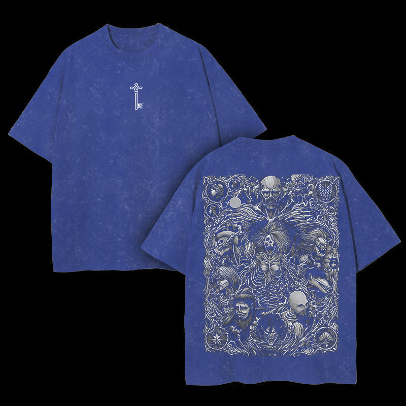 Attack on Titan Oversize Washed T-Shirt