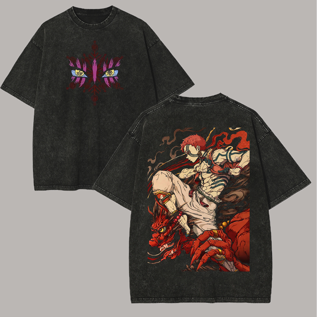 Demon Slayer Printed Unisex Washed T-Shirt