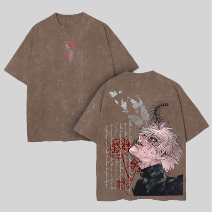 Tokyo Ghoul Printed Unisex Washed T-Shirt