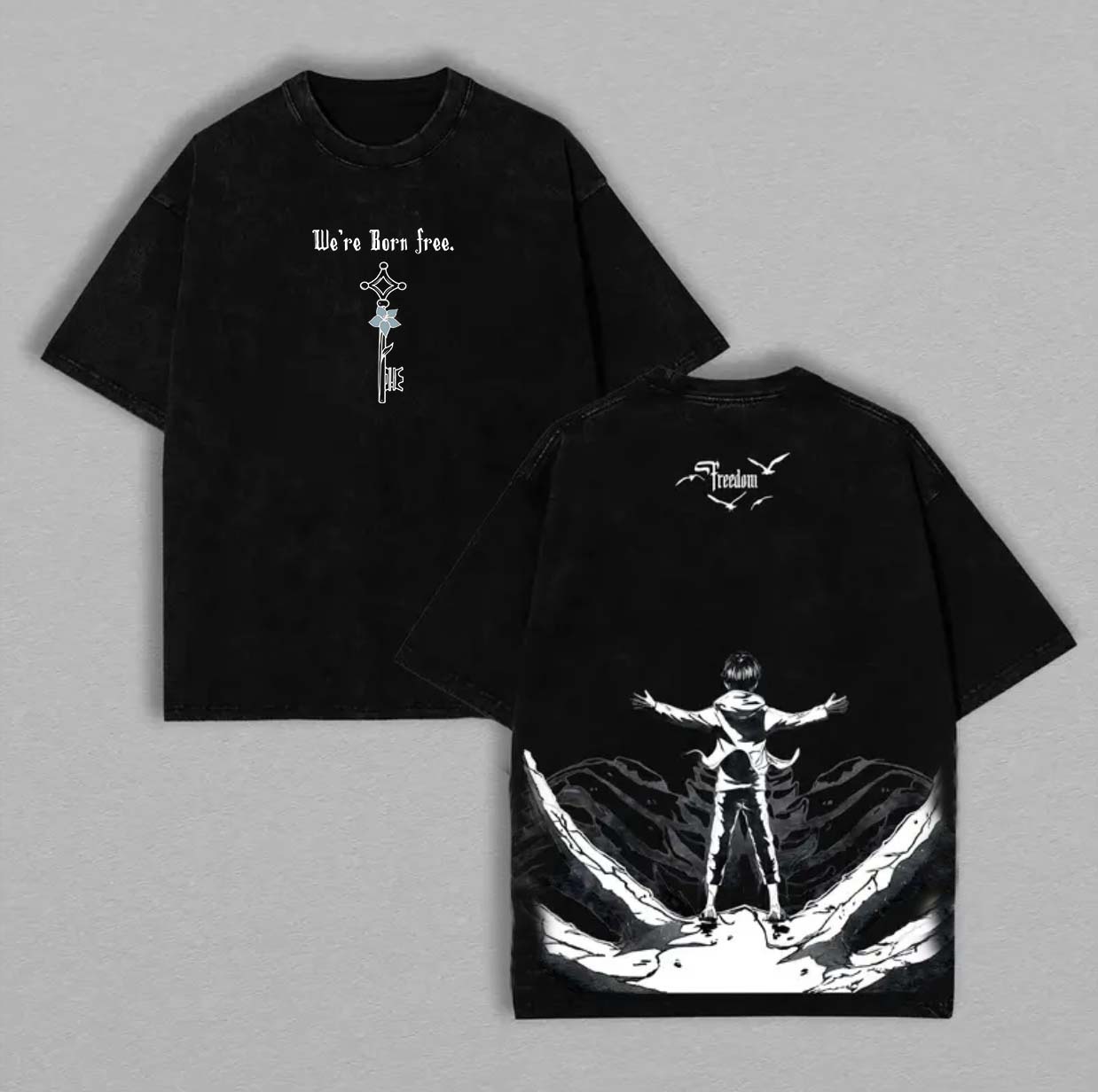 The Key to Freedom - Attack on TitanVintage Printed Unisex Washed T-Shirt