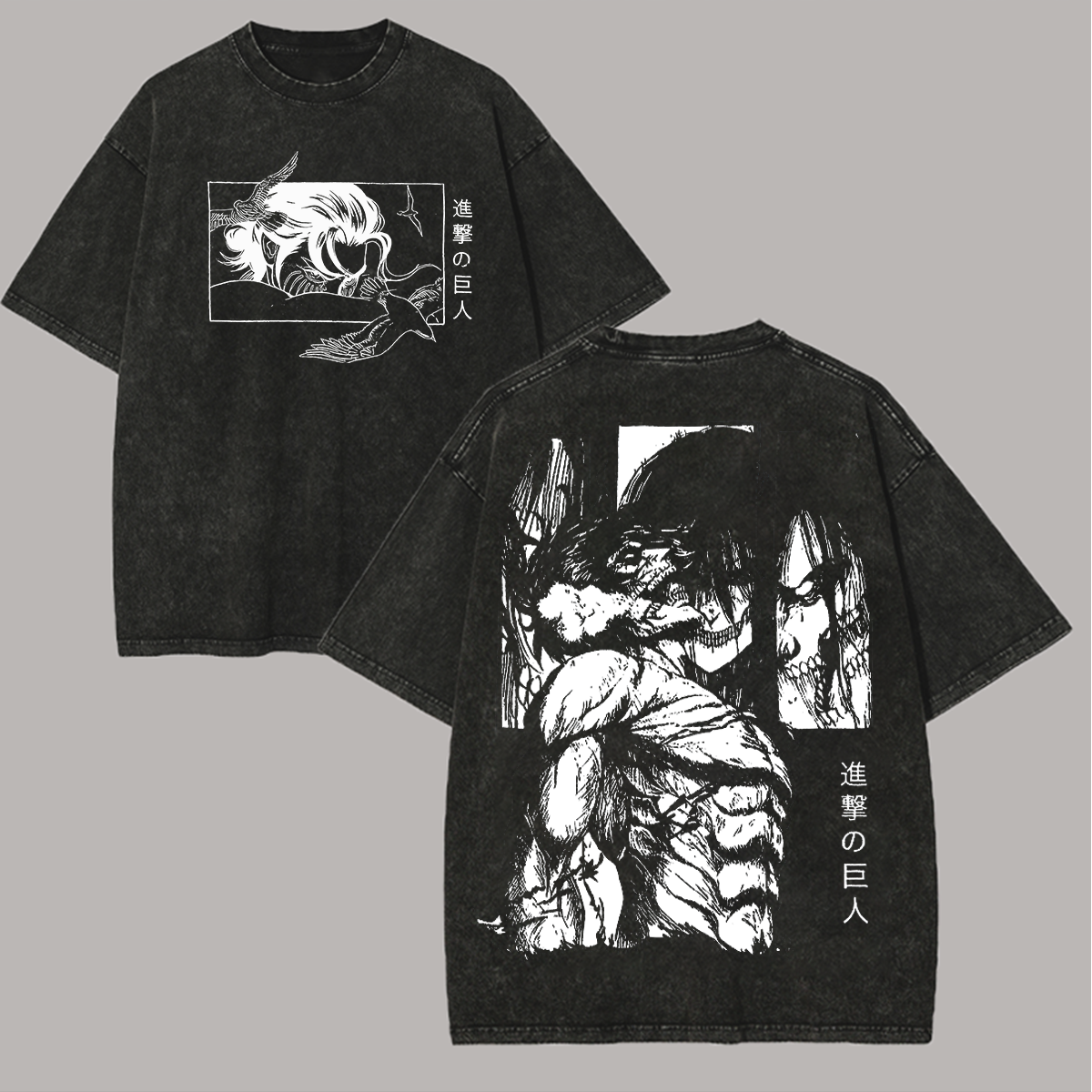 Attack on Titan Printed Unisex Washed T-Shirt
