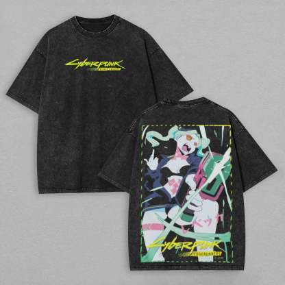 Cyberpunk: Edgerunners Printed Unisex Washed T-Shirt