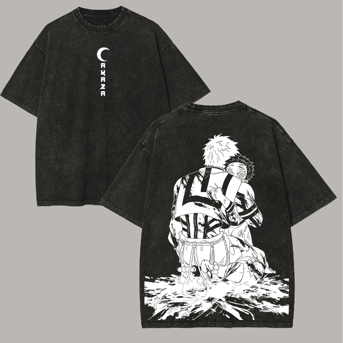 Demon Slayer Akaza Printed Unisex Washed T-Shirt