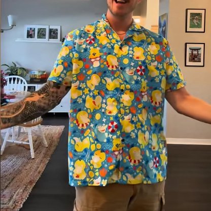 Pokemon Psyduck Button-Up Men's Shirt