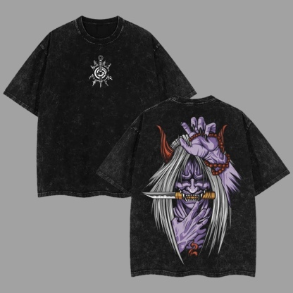 Death God Prajna Printed Unisex Washed T-Shirt