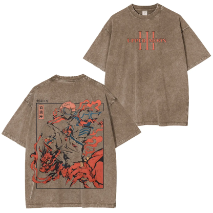 Demon Slayer Akaza Unisex Washed T-Shirt