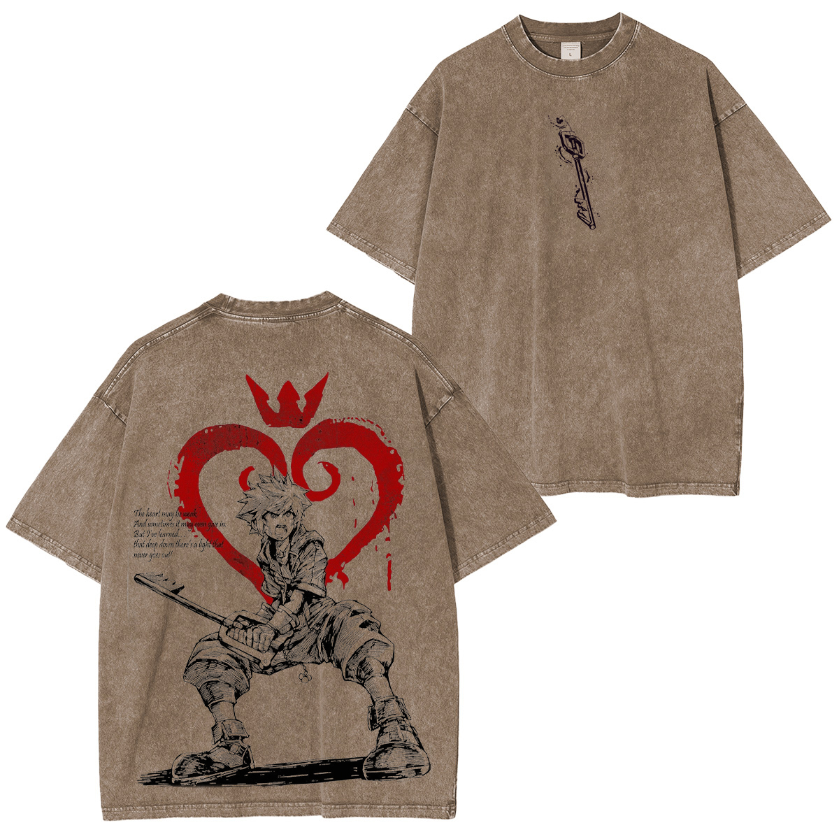 Kingdom Hearts Sora Printed Unisex Washed T-Shirt