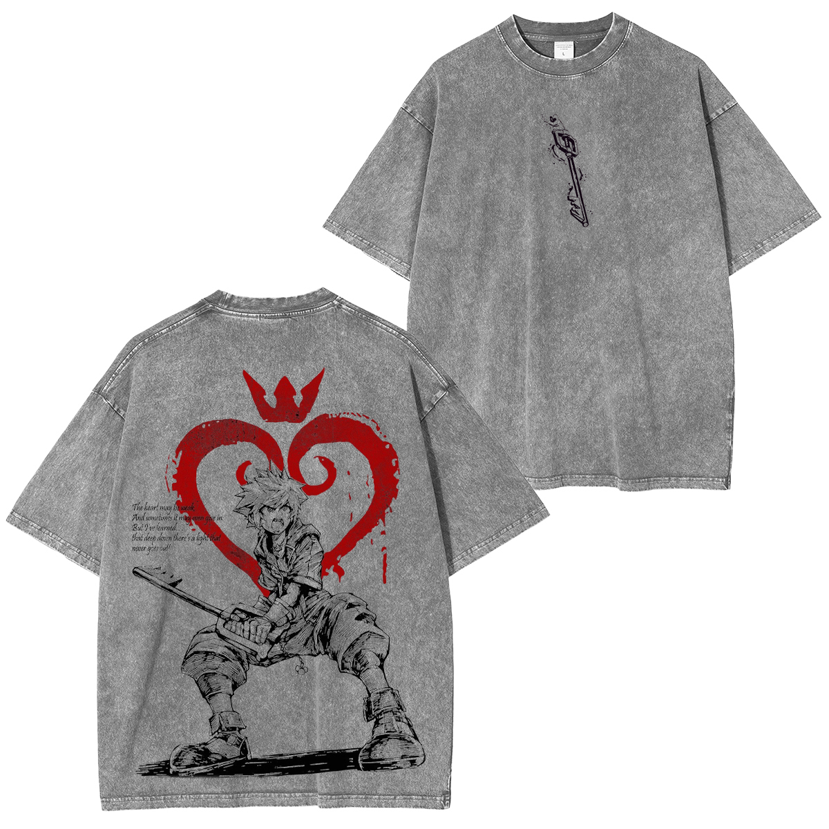 Kingdom Hearts Sora Printed Unisex Washed T-Shirt