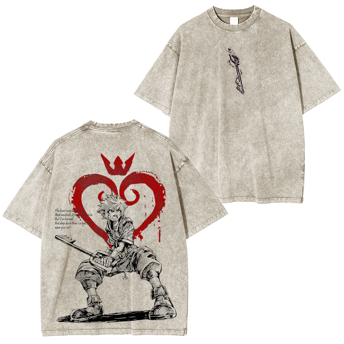 Kingdom Hearts Sora Printed Unisex Washed T-Shirt