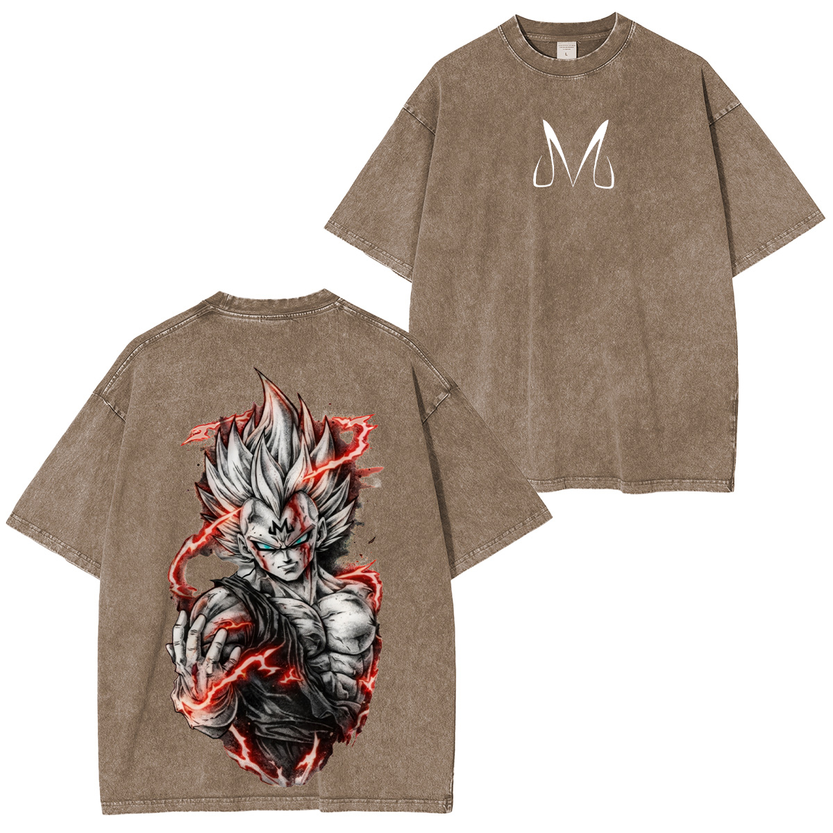 Dragon Ball Z Majin Vegeta Printed Unisex Washed T-Shirt