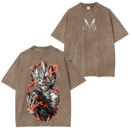 Dragon Ball Z Majin Vegeta Printed Unisex Washed T-Shirt