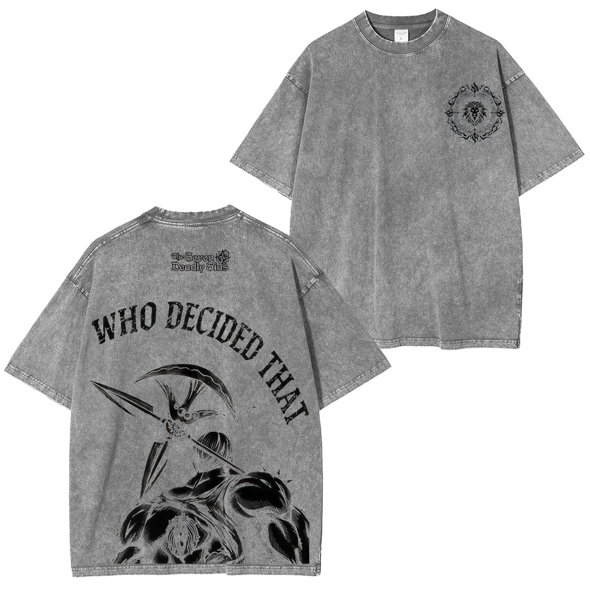 The Seven Deadly Sins Escanor Printed Unisex Washed T-Shirt