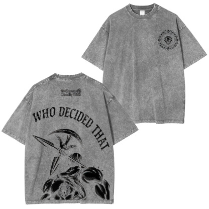 The Seven Deadly Sins Escanor Printed Unisex Washed T-Shirt