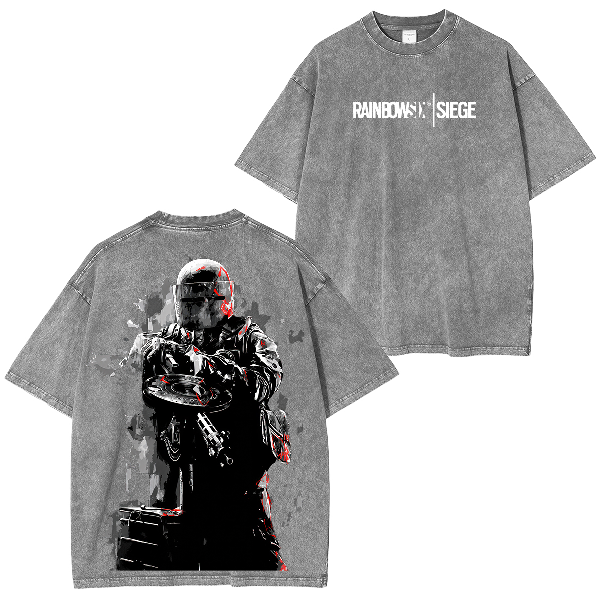 Rainbow Six Siege Printed Unisex Washed T-Shirt