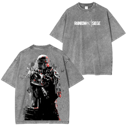 Rainbow Six Siege Printed Unisex Washed T-Shirt