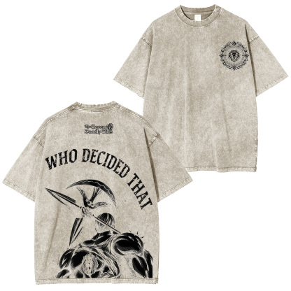 The Seven Deadly Sins Escanor Printed Unisex Washed T-Shirt