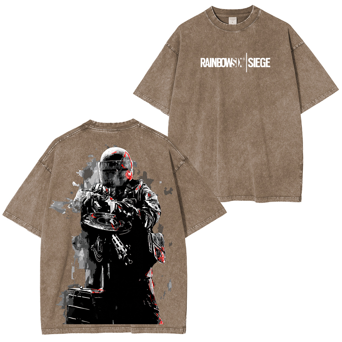 Rainbow Six Siege Printed Unisex Washed T-Shirt