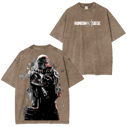 Rainbow Six Siege Printed Unisex Washed T-Shirt