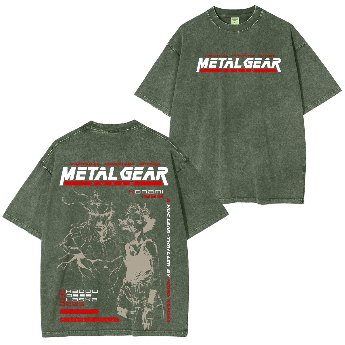 Inception Metal Gear Printed Unisex Washed T-Shirt