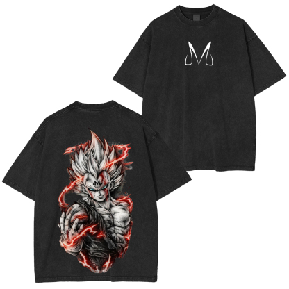Dragon Ball Z Majin Vegeta Printed Unisex Washed T-Shirt
