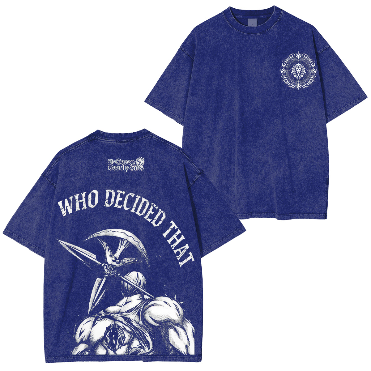 The Seven Deadly Sins Escanor Printed Unisex Washed T-Shirt