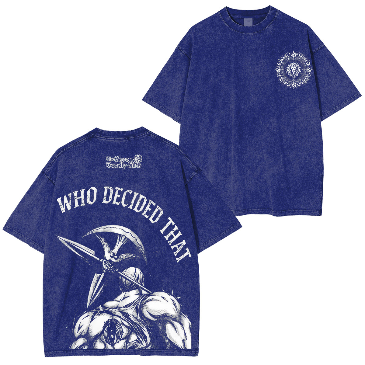 The Seven Deadly Sins Escanor Printed Unisex Washed T-Shirt