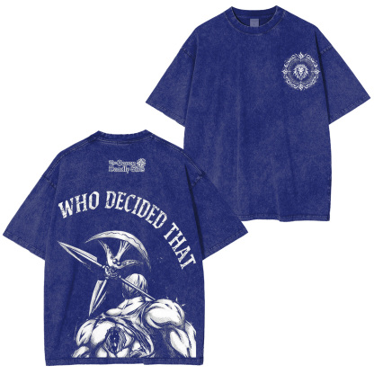The Seven Deadly Sins Escanor Printed Unisex Washed T-Shirt