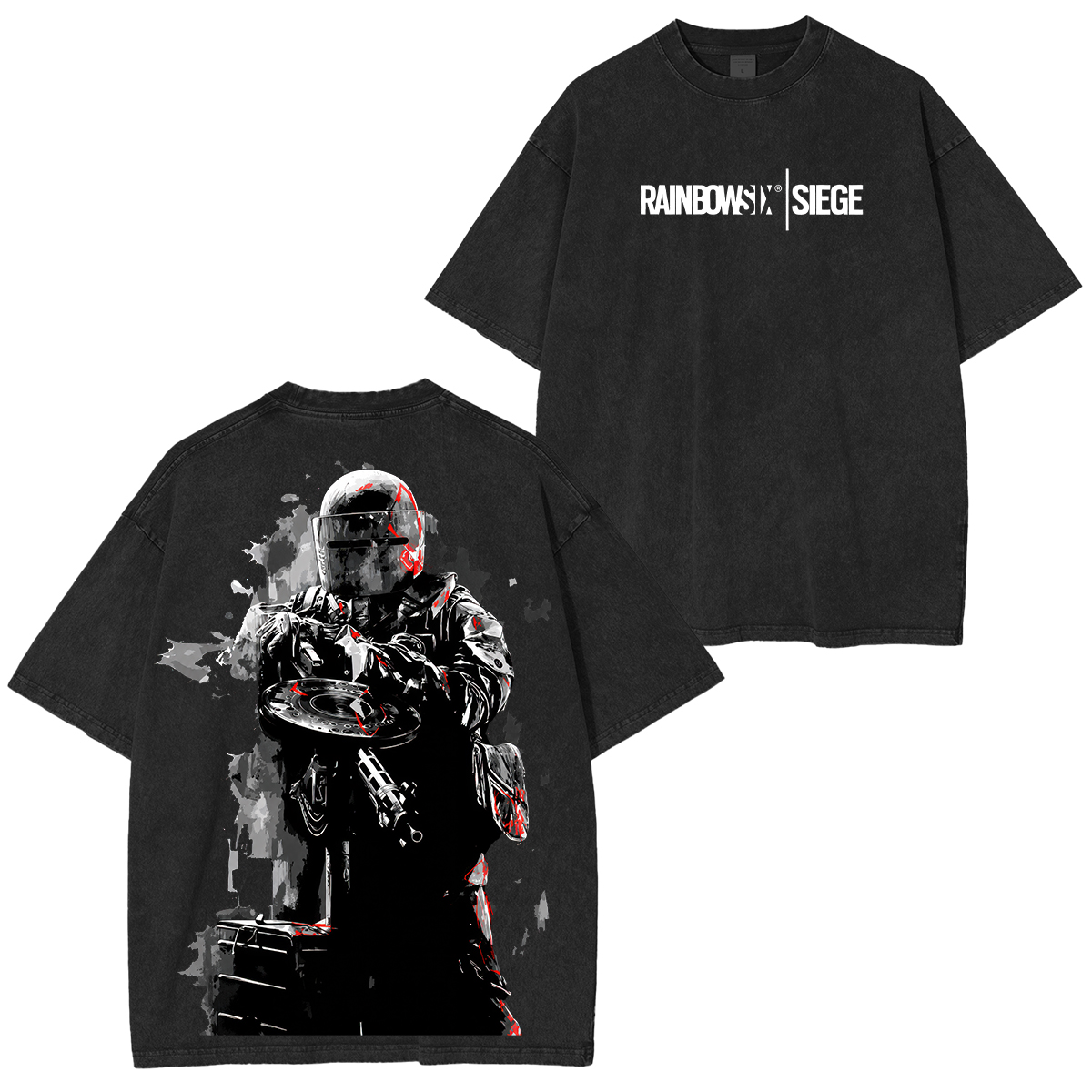 Rainbow Six Siege Printed Unisex Washed T-Shirt