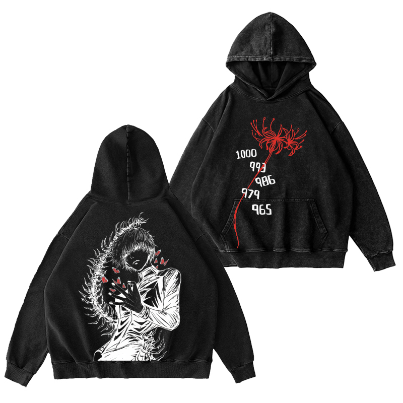 Tokyo Ghoul Ken Kaneki Unisex Washed Hoodie