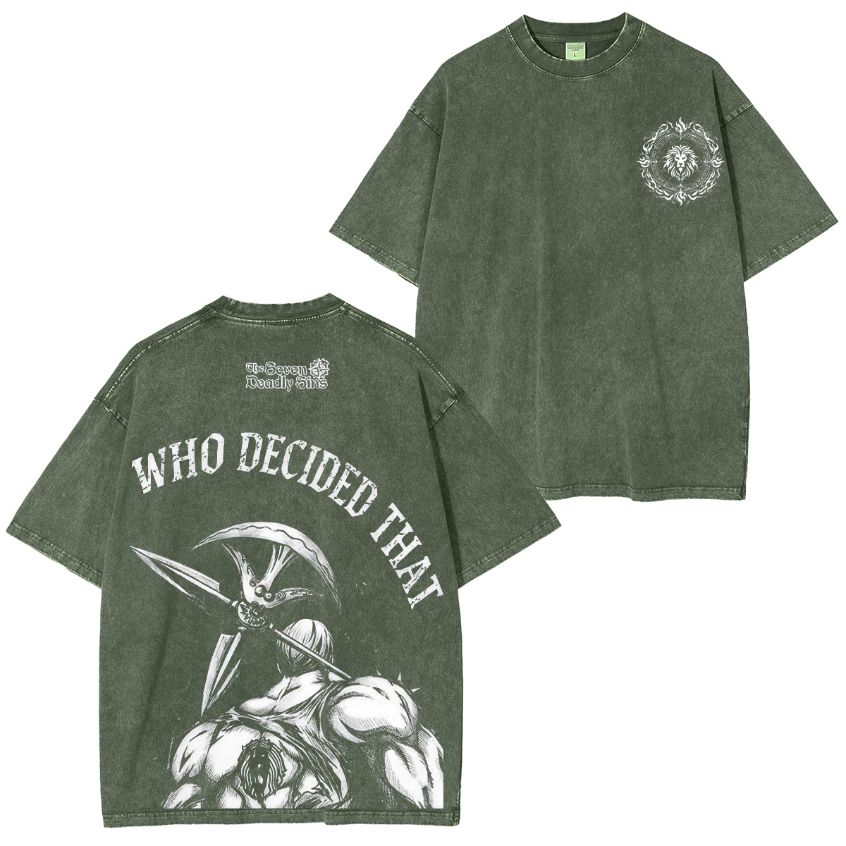 The Seven Deadly Sins Escanor Printed Unisex Washed T-Shirt