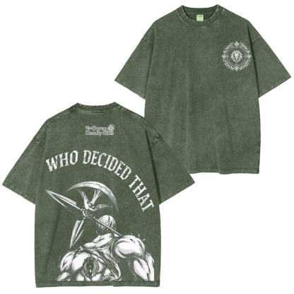 The Seven Deadly Sins Escanor Printed Unisex Washed T-Shirt