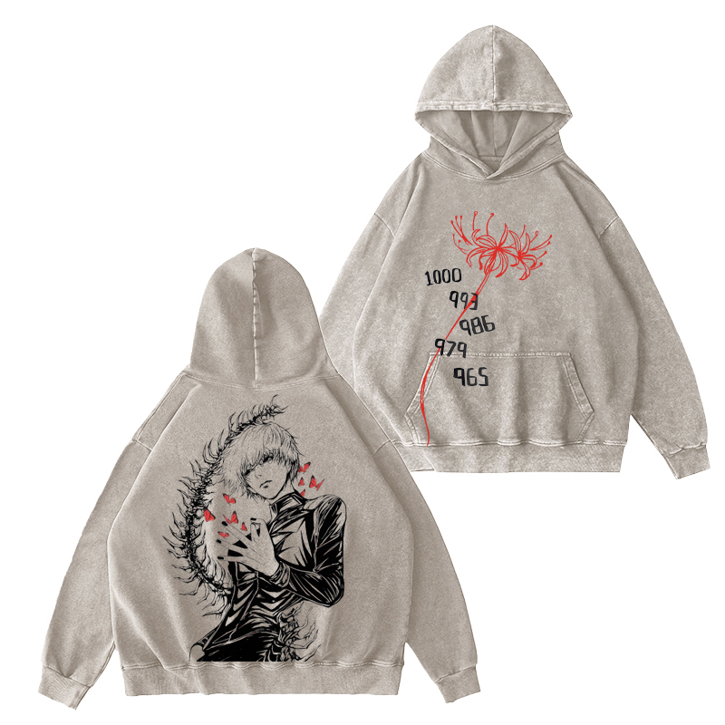 Tokyo Ghoul Ken Kaneki Unisex Washed Hoodie