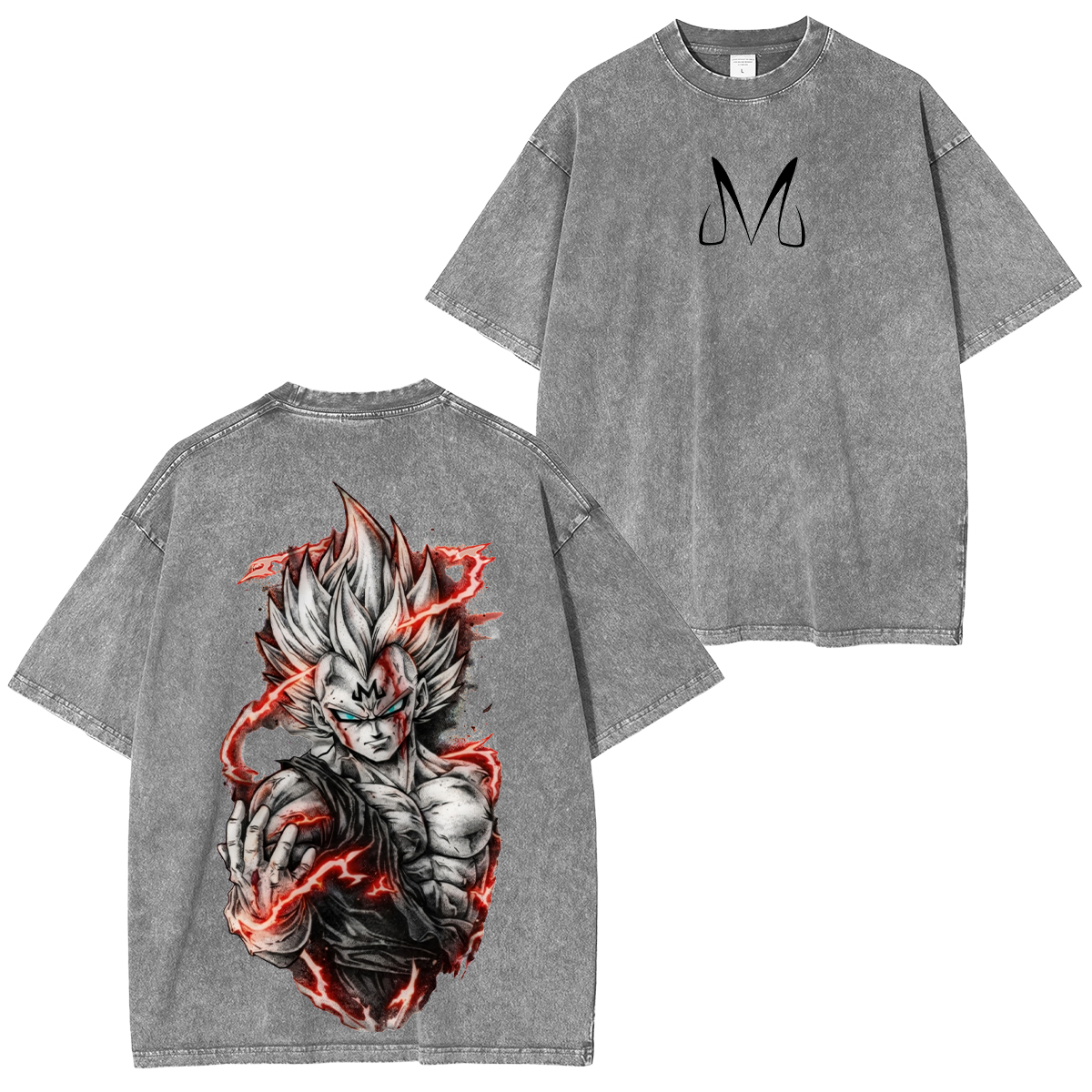 Dragon Ball Z Majin Vegeta Printed Unisex Washed T-Shirt