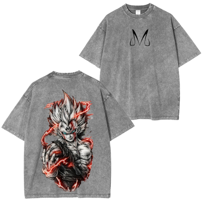Dragon Ball Z Majin Vegeta Printed Unisex Washed T-Shirt