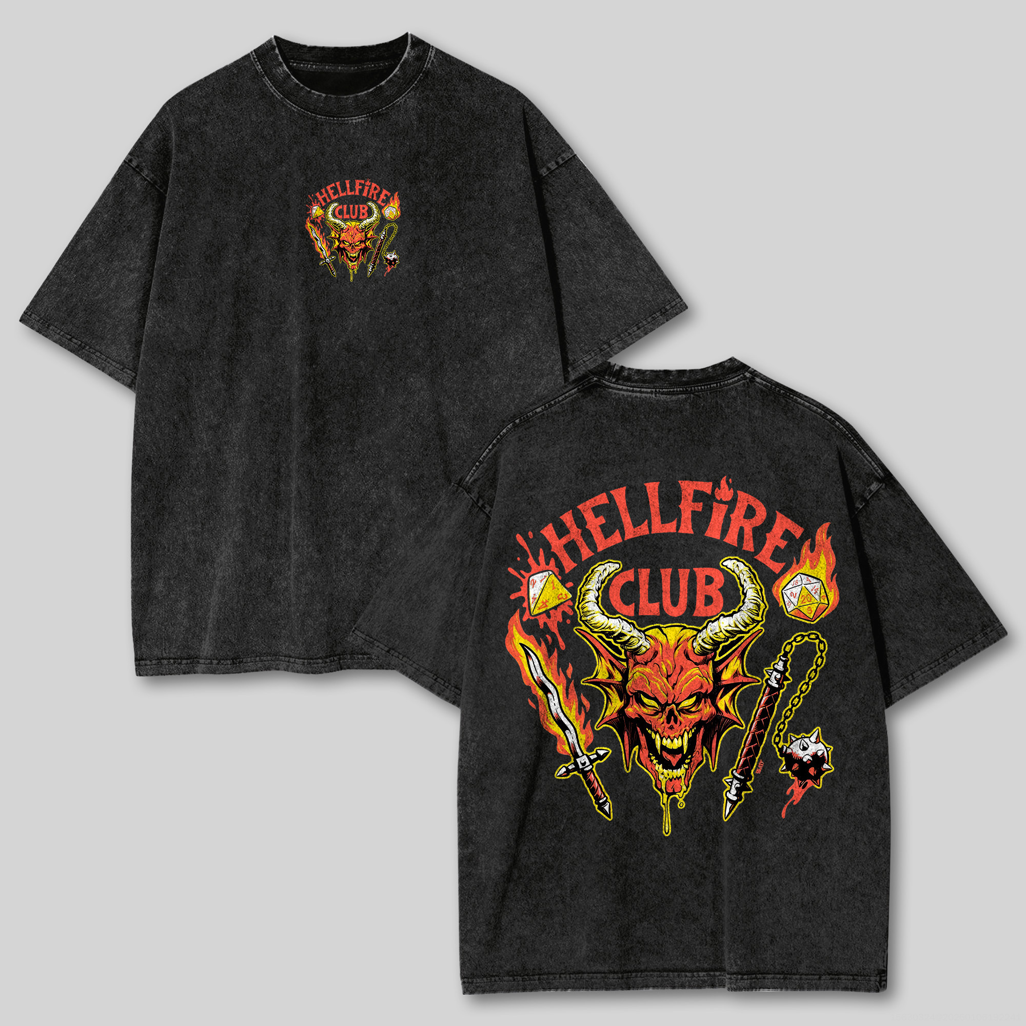 Stranger Things Hellfire Club Unisex Washed T-Shirt