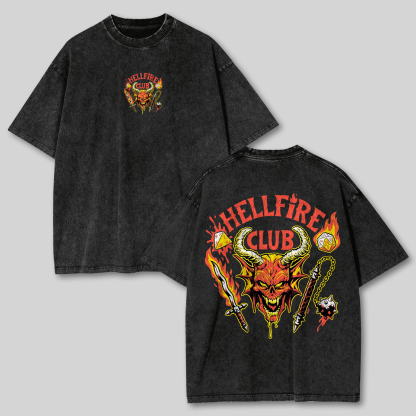 Stranger Things Hellfire Club Unisex Washed T-Shirt