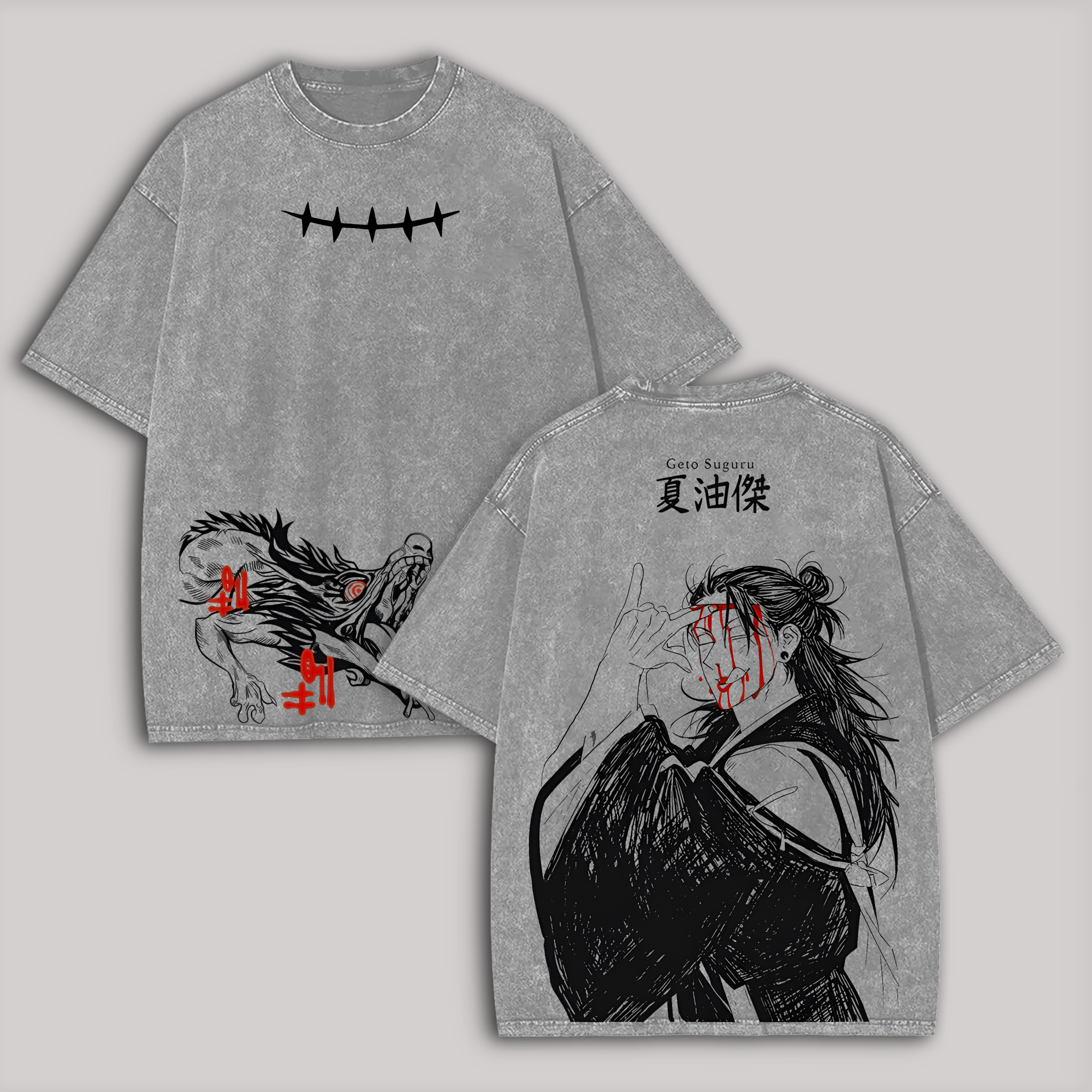 Jujutsu Kaisen Geto Suguru Printed Unisex Washed T-Shirt