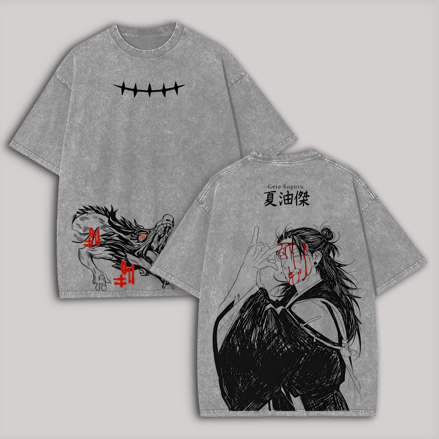 Jujutsu Kaisen Geto Suguru Printed Unisex Washed T-Shirt