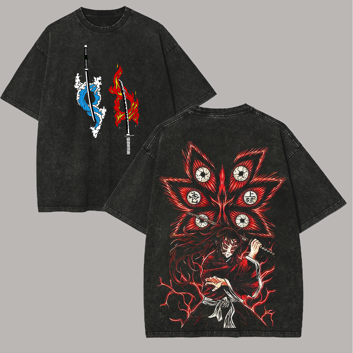 Demon Slayer Printed Unisex Washed T-Shirt