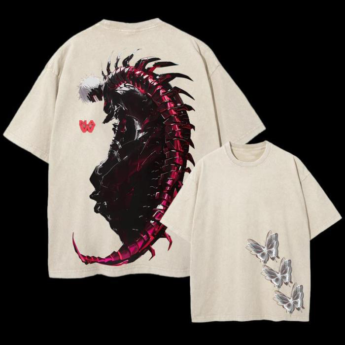 Vintage Ken Kaneki Tokyo Ghoul Anime  Oversize Washed T-Shirt- Unisex