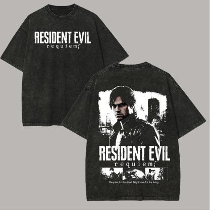 Resident Evil Requiem Printed Unisex Washed T-Shirt