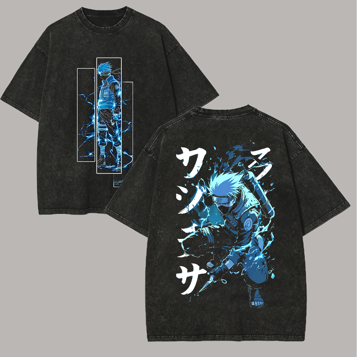 Naruto Kakashi Hatake Printed Unisex Washed T-Shirt