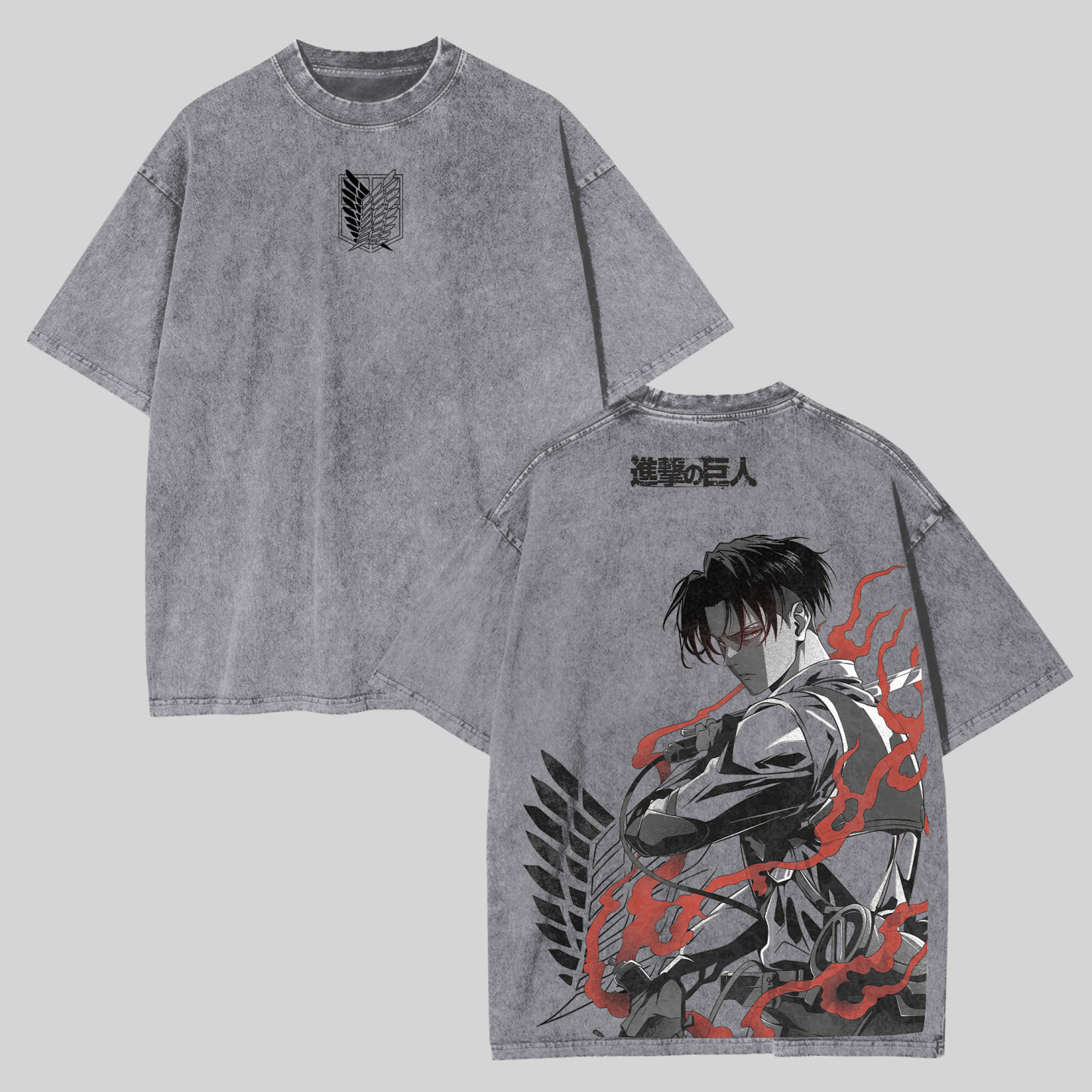 Attack on Titan Printed Unisex Washed T-Shirt