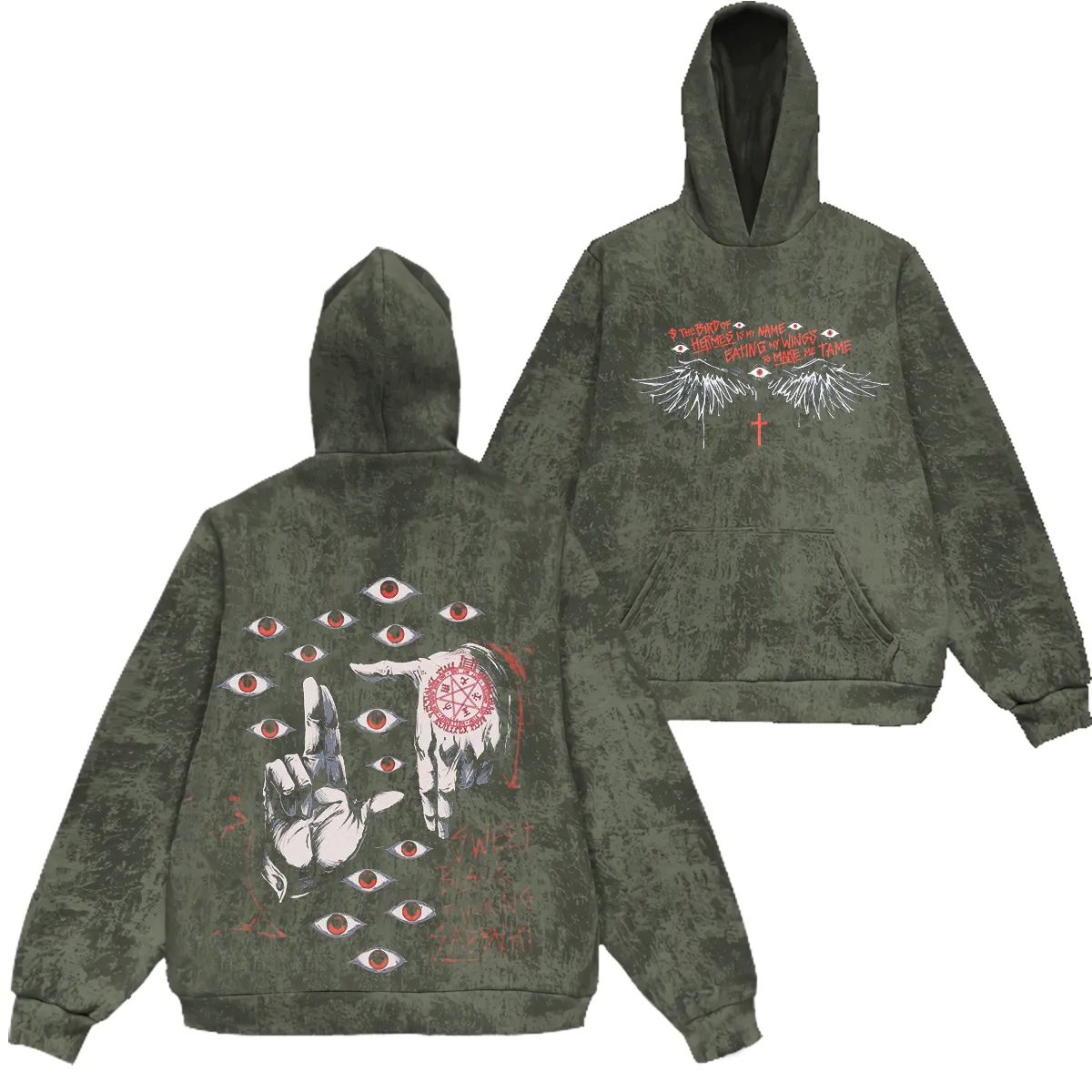 Alucard The Wings Hellsing Unisex Washed Hoodie