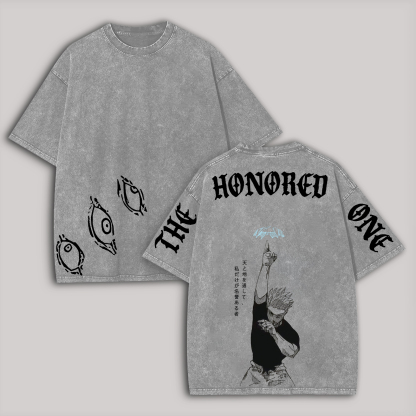 Jujutsu Kaisen Satoru Gojo Printed Unisex Washed T-Shirt