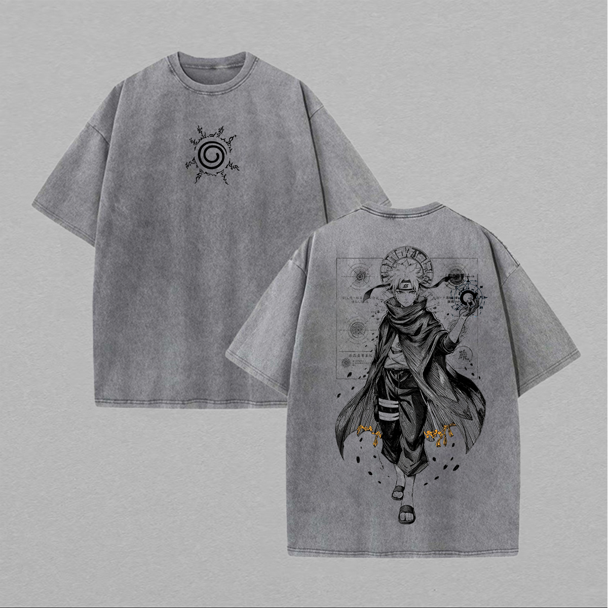 Vintage Naruto Printed Unisex Washed T-Shirt