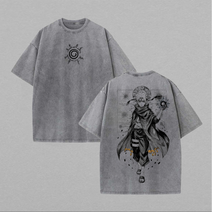 Vintage Naruto Printed Unisex Washed T-Shirt