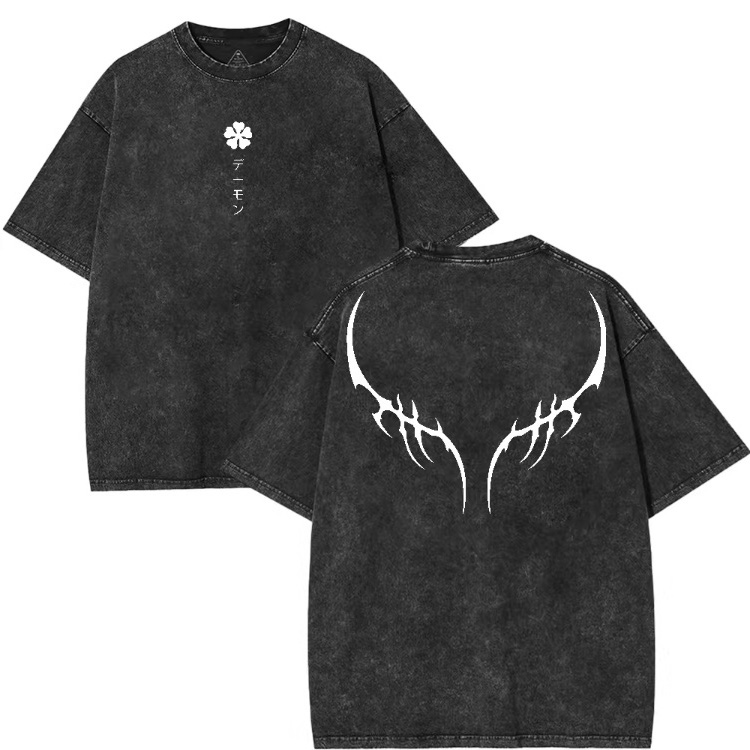 Black Clover Printed Unisex Washed T-Shirt