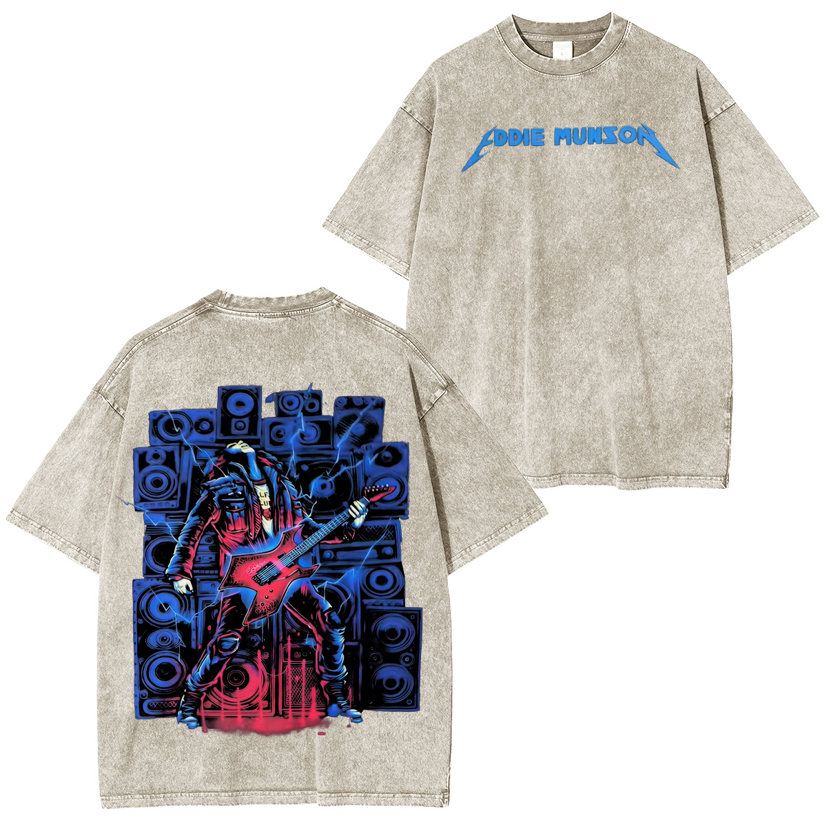 Stranger Things Eddie Munson Unisex Washed T-Shirt