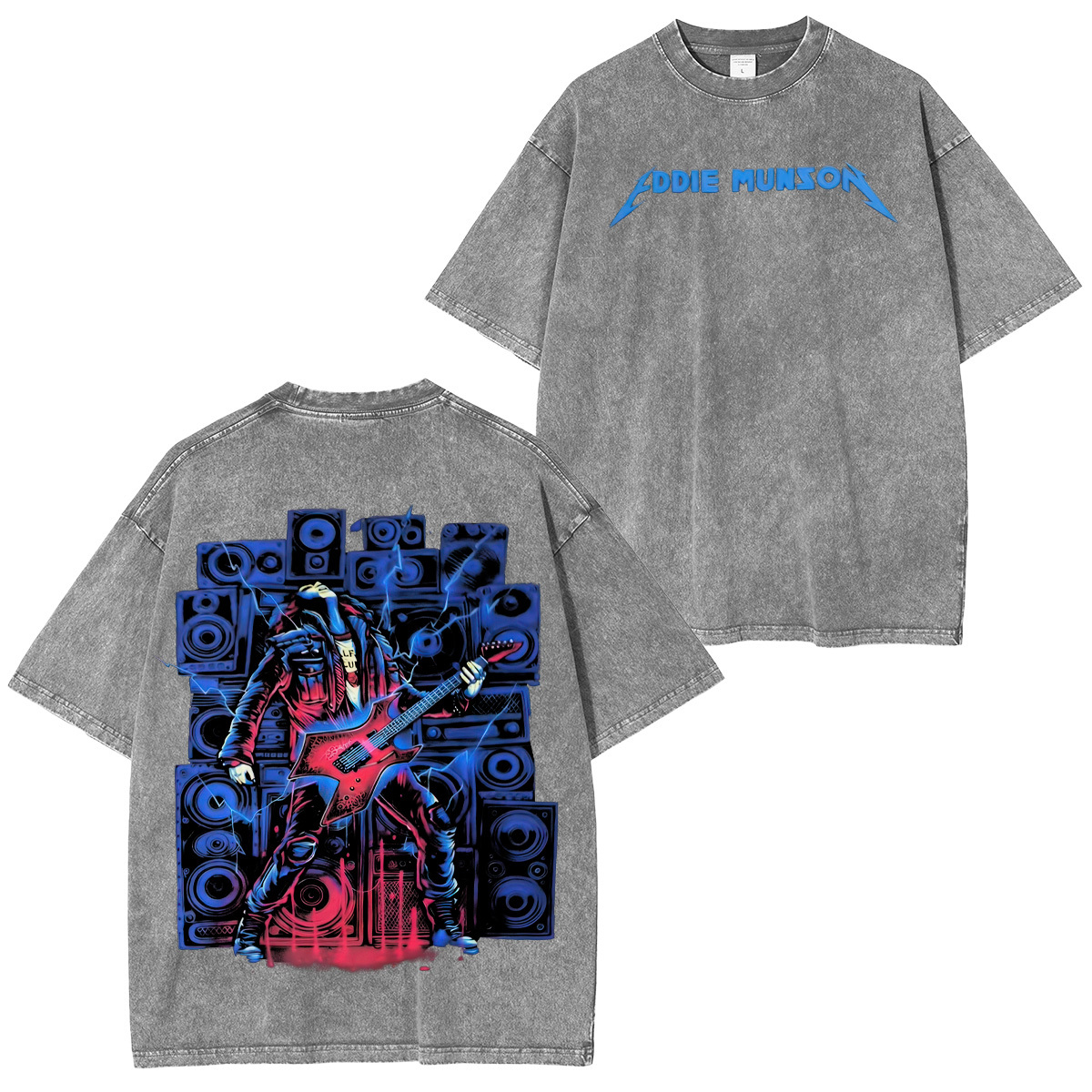 Stranger Things Eddie Munson Unisex Washed T-Shirt